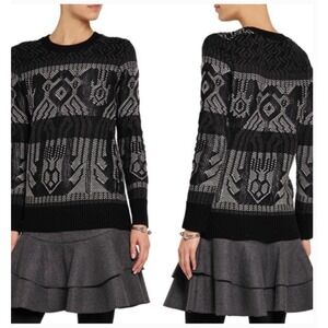 J. Crew mixed stitch blanket sweater  SZ  M